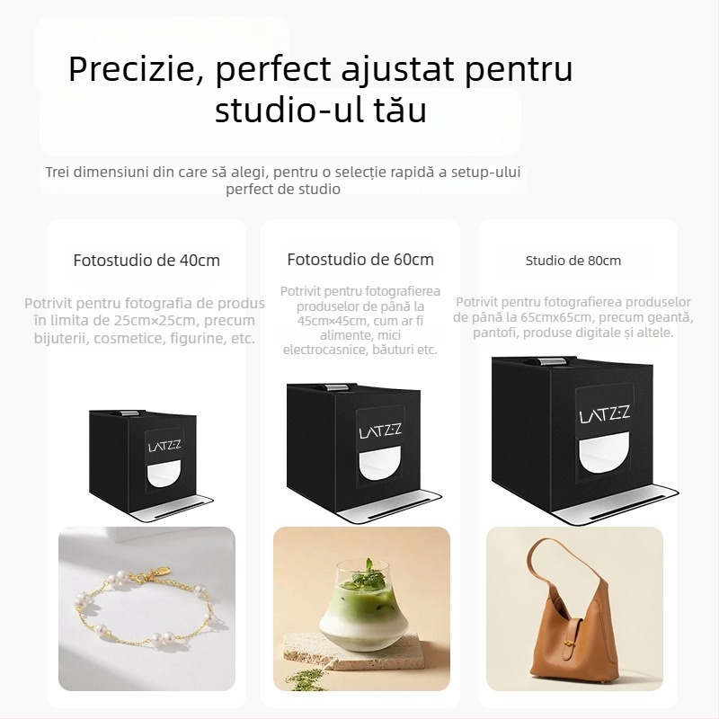 Cutie de lumină LED pentru studio, pliabilă, pentru fotografie, construcție din țesătură Oxford, LATZZ, greutate 5,4 kg