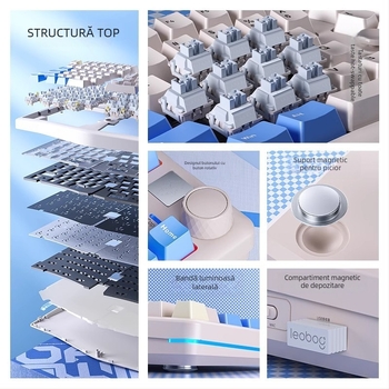 Tastatură mecanică Alice, hot-swappable, iluminare RGB, 83 taste, conectivitate în trei moduri