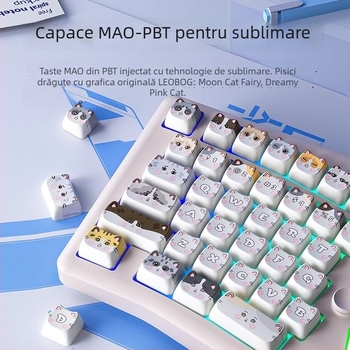 Tastatură mecanică Alice, hot-swappable, iluminare RGB, 83 taste, conectivitate în trei moduri
