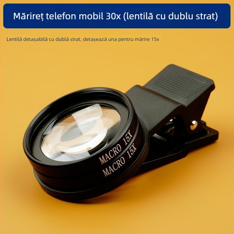 Baster Bst-30x lentilă macro pentru telefon mobil, cu acoperire HD