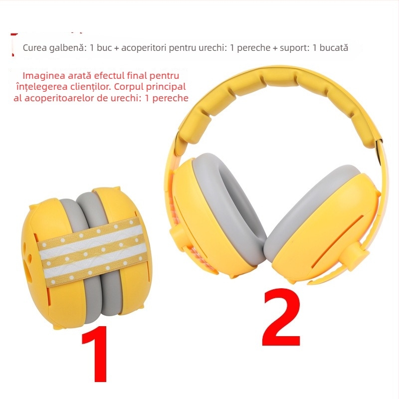 Protecții pentru urechi pentru copii, căști cu bandă pentru cap, 2 în 1 pentru somn și izolare fonică, ABS, NRR 24, căptușeală din cauciuc, bandă pentru cap + elastic