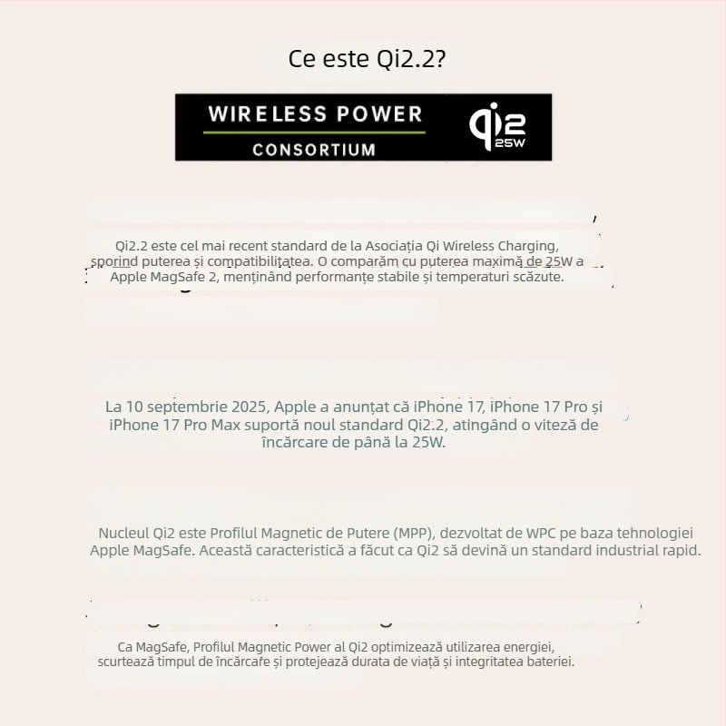 Power Bank cu baterie solid-state, suport încorporat și încărcare wireless magnetică 25W, protocol Qi2.2, ieșire maximă 35W