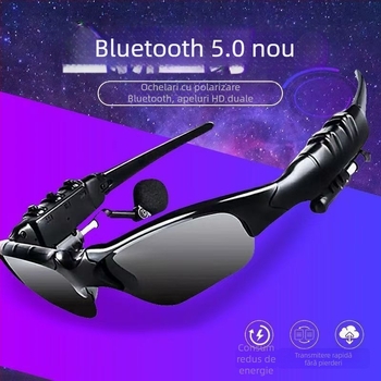 Ochelari Bluetooth cu casti, ochelari de soare polarizați, montare pe cap (distanță de 10 m, Bluetooth 5.0, autonomie 4-8 ore)