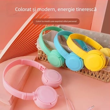 Căști pentru copii cu cablu, control în linie, 3,5 mm, 20-20 kHz, 32 Ω