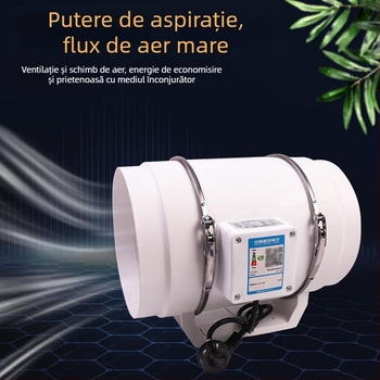 Ventilator canal de evacuare – puternic și silențios, ventilație pentru bucătărie, model SL-100-1, 220V, 35–160W, stil presiune pe conductă