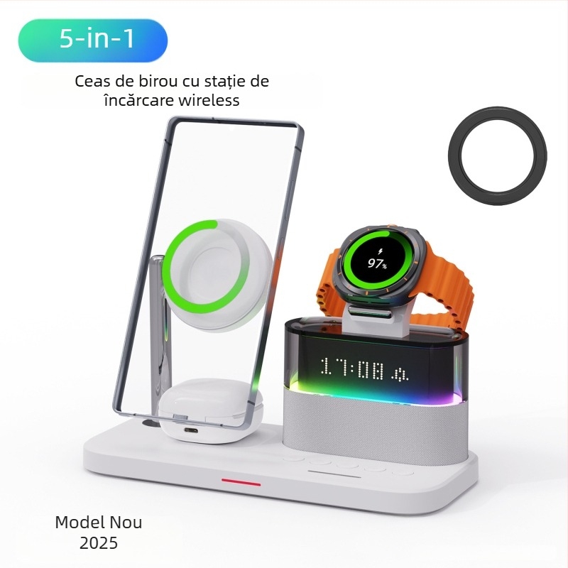 SIKAI Încărcător Wireless 3-în-1 pentru Samsung Galaxy Watch8/7/5/4 — 18W Max, QC4.0, stand de birou