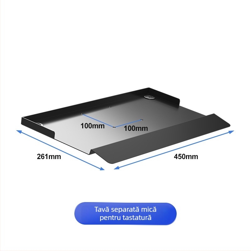Suport monitor pentru echipamente industriale, montaj pe perete cu braț LCD telescopic reglabil și tavă pentru tastatură; Material: oțel laminat la rece; Brand: Zhiercheng; Model: Idstp02G; Greutate: 10 kg