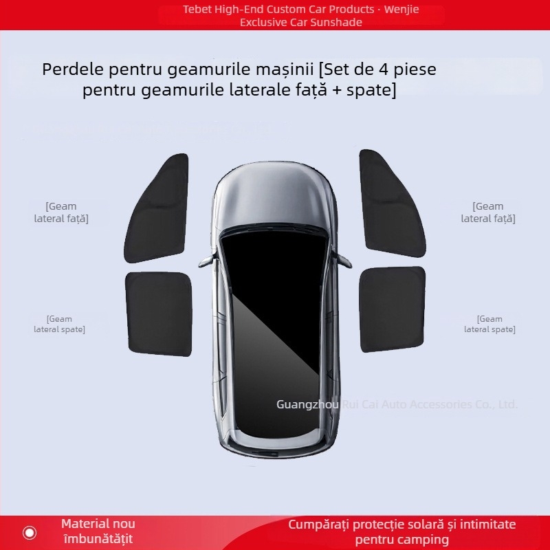 Compatibil cu Wenjie M5/M7/M8/M9 — Umbrelă pentru geamuri și perdea de intimitate pentru geamuri laterale, protecție solară și izolație termică a întregului vehicul, panou pentru camping