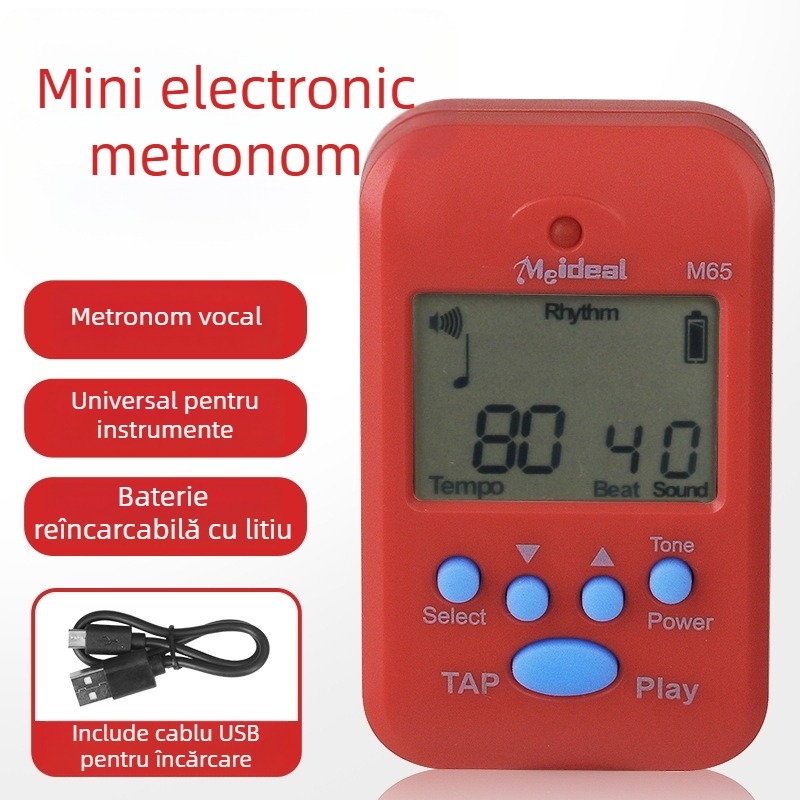 Metronom de pian - Model M65, ABS plastic, Metronom, tuner și ton variabil; potrivit pentru pian, chitară, guzhen, tobe, vioară, erhu și saxofon.