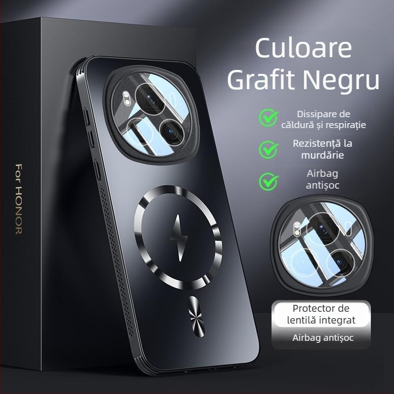 Husă pentru telefon HONOR Magic6 cu protecție a obiectivului, husă acrilică mată (Material: acrilic; Finisaj: mat; Personalizare: Suportată; Funcție: Anti-cădere; Modele compatibile: HONOR)