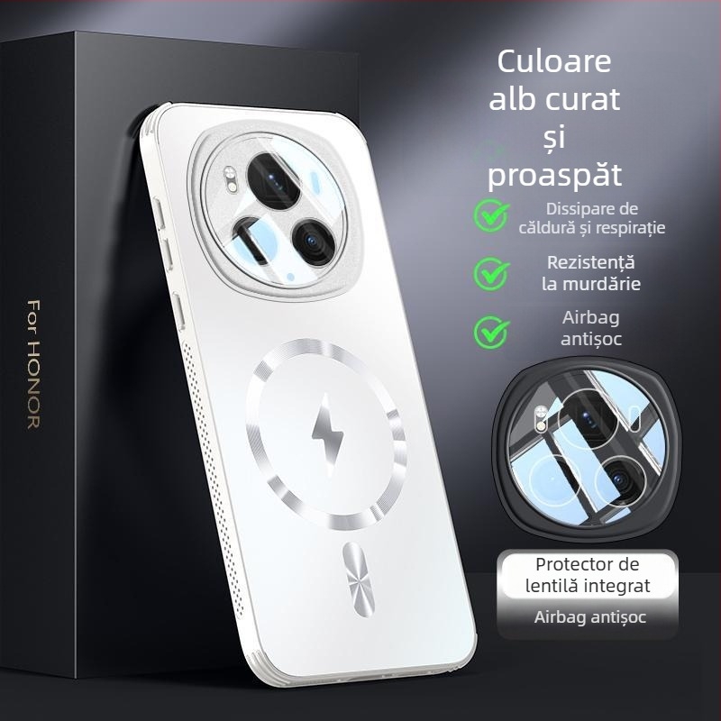 Husă pentru telefon HONOR Magic6 cu protecție a obiectivului, husă acrilică mată (Material: acrilic; Finisaj: mat; Personalizare: Suportată; Funcție: Anti-cădere; Modele compatibile: HONOR)