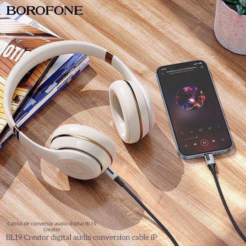 Borofone BL24 cablu audio USB-C, placat cu aur, miez din cupru tinat, izolație TPE, ROHS certificat