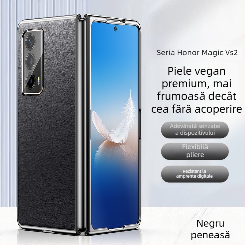 Husă pentru Honor Magic Vs 2 – piele sintetică, margine electroplată, protecție pentru ecranul pliabil, carcasă rigidă