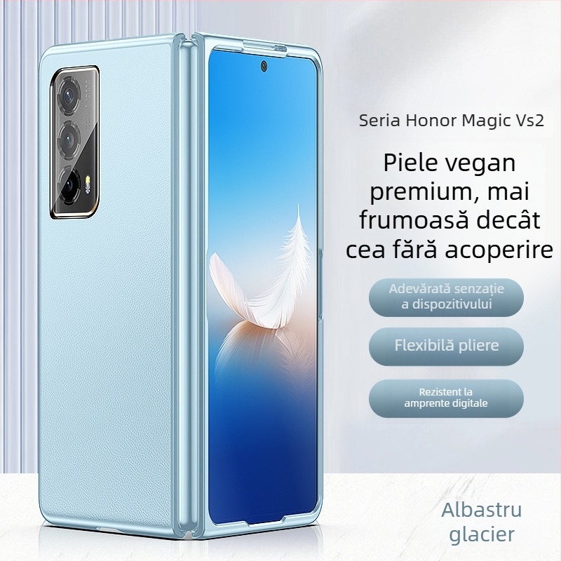 Husă pentru Honor Magic Vs 2 – piele sintetică, margine electroplată, protecție pentru ecranul pliabil, carcasă rigidă