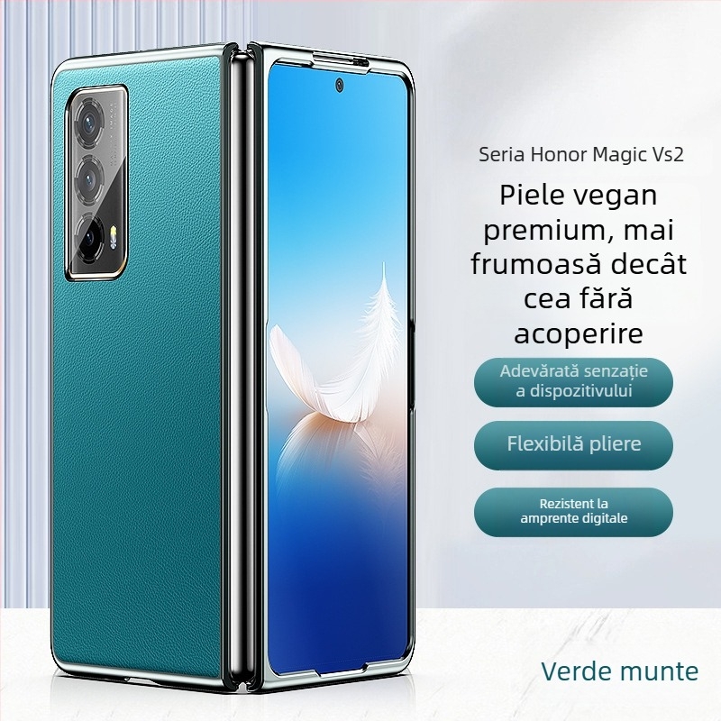 Husă pentru Honor Magic Vs 2 – piele sintetică, margine electroplată, protecție pentru ecranul pliabil, carcasă rigidă