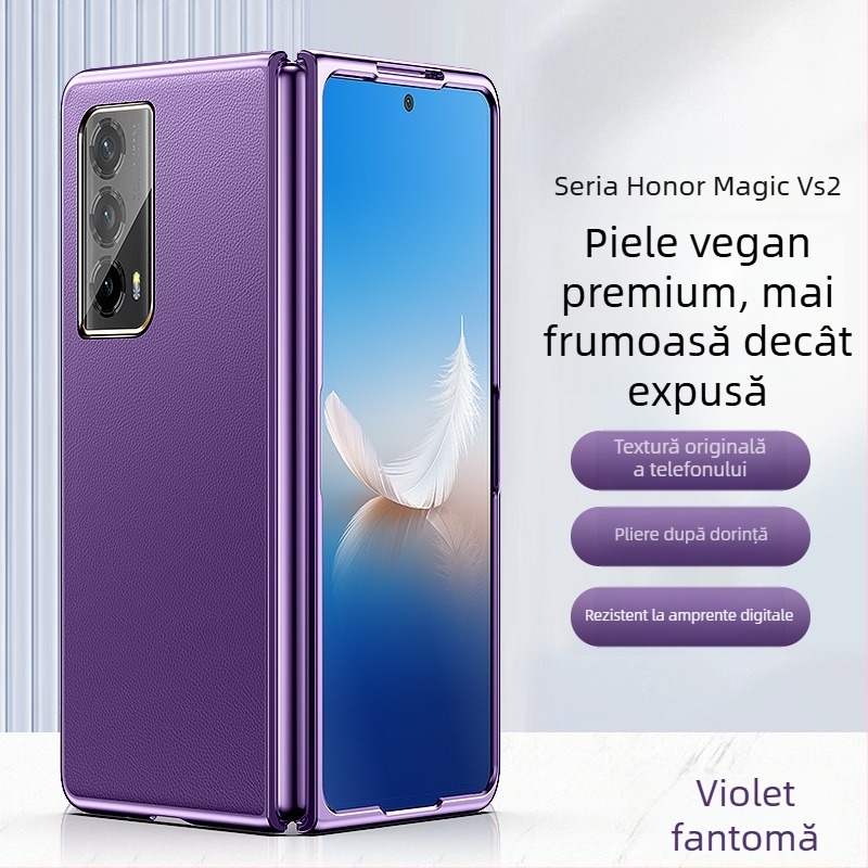 Husă pentru Honor Magic Vs 2 – piele sintetică, margine electroplată, protecție pentru ecranul pliabil, carcasă rigidă