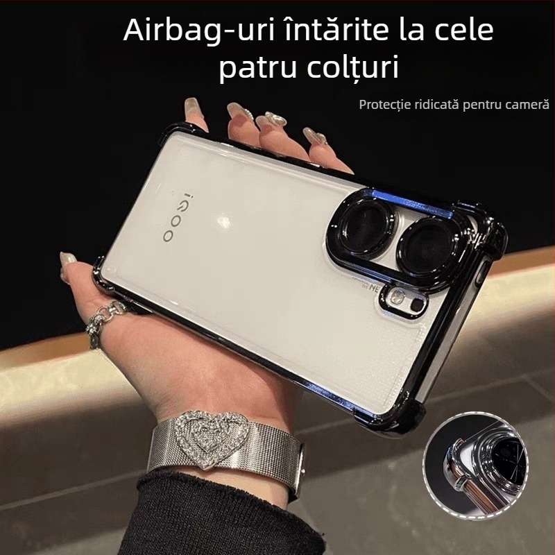 Husă de telefon – Silicon, Design simplu, Protecție anti-cădere la patru colțuri, Compatibil OPPO, Protecție pentru obiectivul camerei