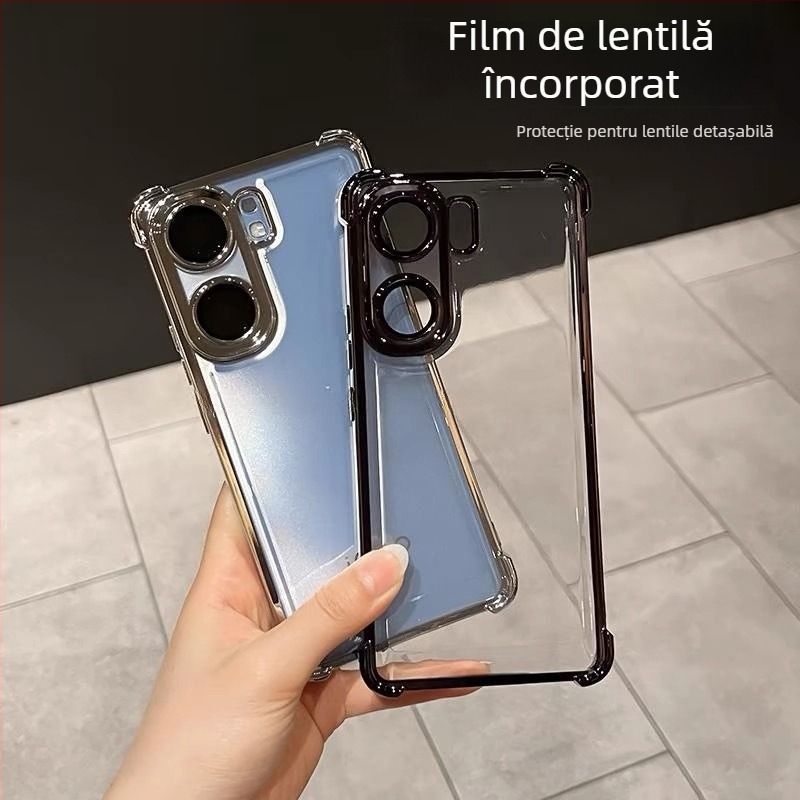 Husă de telefon – Silicon, Design simplu, Protecție anti-cădere la patru colțuri, Compatibil OPPO, Protecție pentru obiectivul camerei