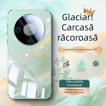Carcasă de telefon cu acoperire completă, stil luxos; material din sticlă; compatibil cu Huawei