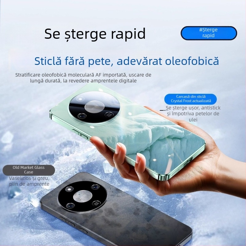 Carcasă de telefon cu acoperire completă, stil luxos; material din sticlă; compatibil cu Huawei