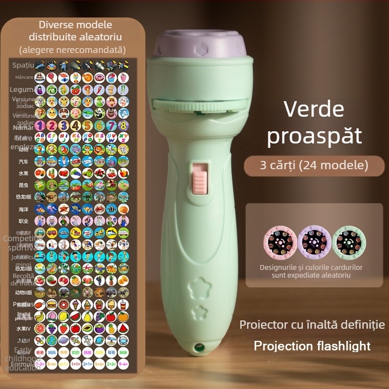 Jucărie cu proiector LED pentru copii | efecte de lumină dinamice | învățare interactivă și dezvoltare vizuală | 15-35 ani
