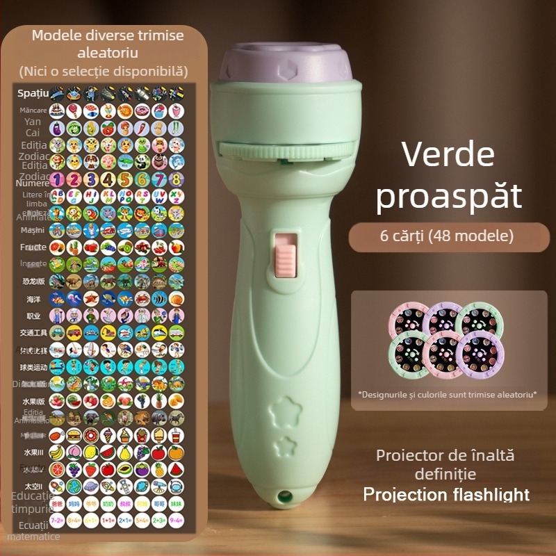 Jucărie cu proiector LED pentru copii | efecte de lumină dinamice | învățare interactivă și dezvoltare vizuală | 15-35 ani