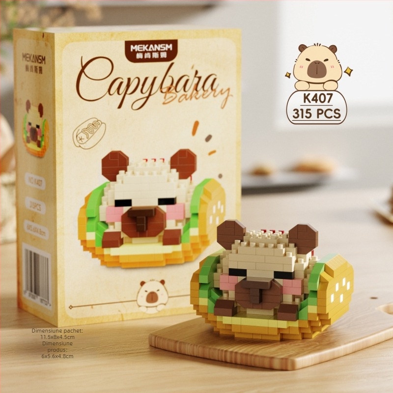 Set de blocuri compatibil cu LEGO cu capibara, plastic ABS, 200-400 piese, pentru vârsta 7-14 ani