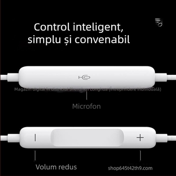 Adaptor 3,5 mm la USB-C pentru căști Apple cu fir (generațiile 2 și 3) – Android compatibil, design in-ear