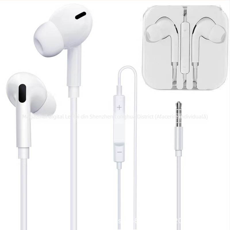 Adaptor 3,5 mm la USB-C pentru căști Apple cu fir (generațiile 2 și 3) – Android compatibil, design in-ear