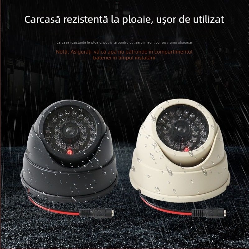 Cameră de supraveghere falsă pentru interior, cu LED, carcasă din plastic și accesorii de protecție