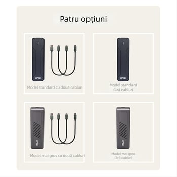 Carcasă externă NVMe M.2 pentru SSD, dual protocol, USB 3.2 Type-C, aliaj de aluminiu, model S-N0C2/3