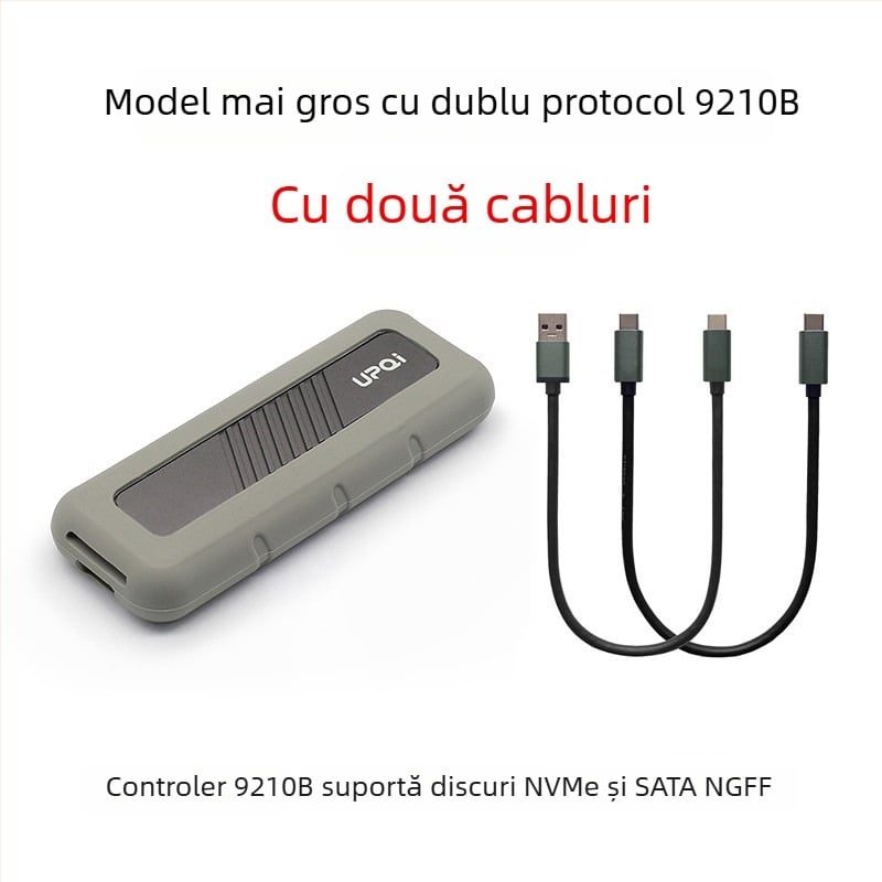 Carcasă externă NVMe M.2 pentru SSD, dual protocol, USB 3.2 Type-C, aliaj de aluminiu, model S-N0C2/3