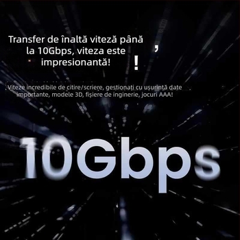 SD002 Carcasă pentru hard disk din aliaj de aluminiu cu răcire activă, 4TB capacitate, transfer de 10Gbps