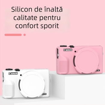 Carcasă protectoare din silicon pentru Canon G7X III – Runzhe husă moale, anti zgârietură și anti-cădere, include husă siliconică și capac de cameră