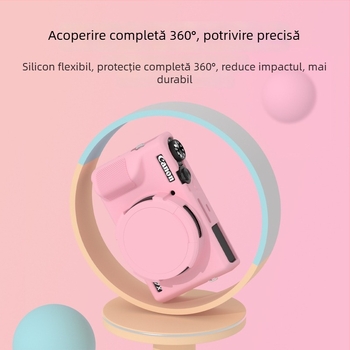 Carcasă protectoare din silicon pentru Canon G7X III – Runzhe husă moale, anti zgârietură și anti-cădere, include husă siliconică și capac de cameră