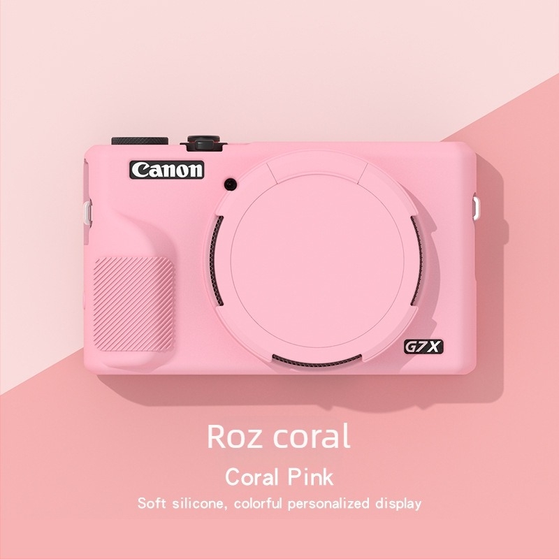 Carcasă protectoare din silicon pentru Canon G7X III – Runzhe husă moale, anti zgârietură și anti-cădere, include husă siliconică și capac de cameră