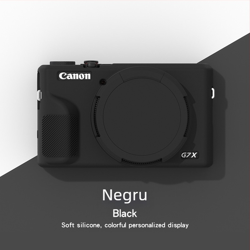 Carcasă protectoare din silicon pentru Canon G7X III – Runzhe husă moale, anti zgârietură și anti-cădere, include husă siliconică și capac de cameră