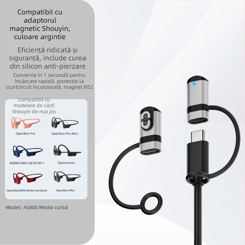 Căști cu conducere osoasă Xingshi Technology, conector Type-C pentru încărcare și curea de agățare