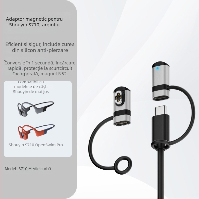 Căști cu conducere osoasă Xingshi Technology, conector Type-C pentru încărcare și curea de agățare