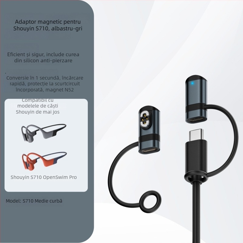 Căști cu conducere osoasă Xingshi Technology, conector Type-C pentru încărcare și curea de agățare