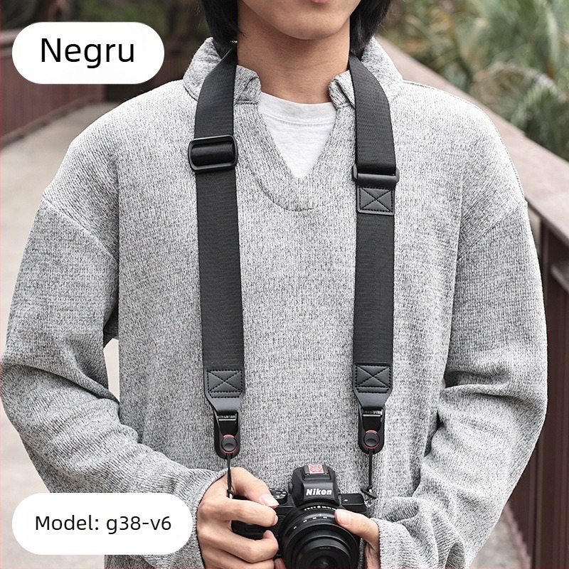 Gisergar G38 Curea de umăr pentru camere mirrorless/DSLR — design diagonal încrucișat, eliberare rapidă, compatibilă PD Quick Release