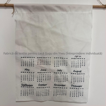 2026 Calendar țesut cu vopsire vegetală, goblen din pânză și pluș scurt, 100% poliester, imprimare digitală prin transfer termic, stil modern minimalist, formă dreptunghiulară