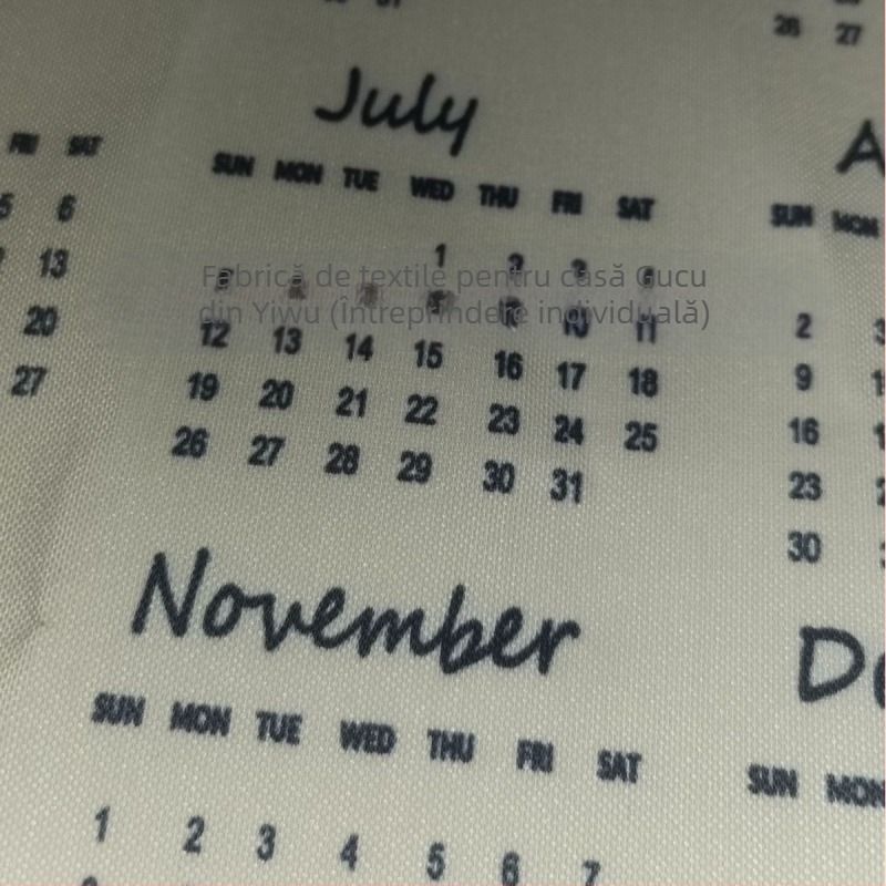 2026 Calendar țesut cu vopsire vegetală, goblen din pânză și pluș scurt, 100% poliester, imprimare digitală prin transfer termic, stil modern minimalist, formă dreptunghiulară