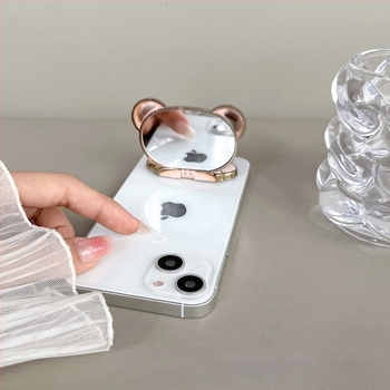 Suport de birou pentru telefon, design urs drăguț de desen animat, material plastic, bază rotativă, suport pentru personalizare