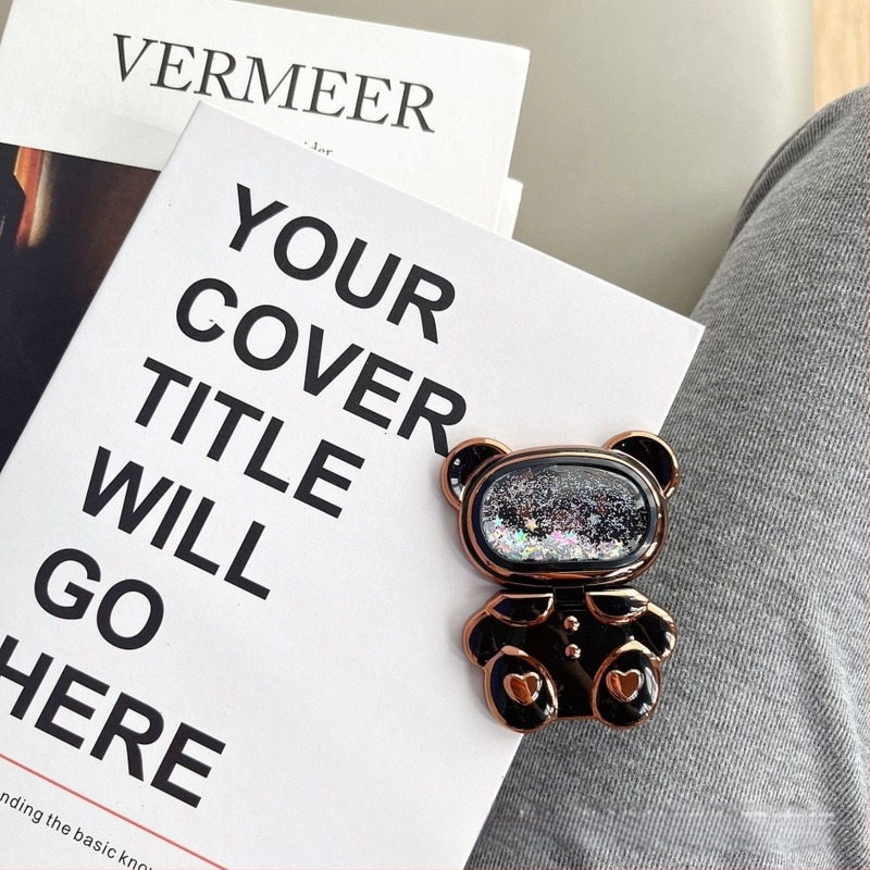 Suport de birou pentru telefon, design urs drăguț de desen animat, material plastic, bază rotativă, suport pentru personalizare