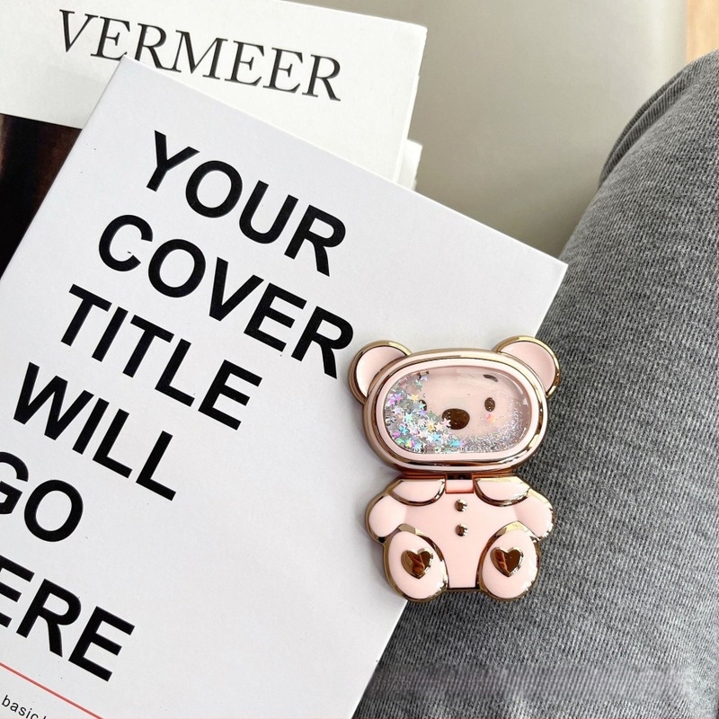 Suport de birou pentru telefon, design urs drăguț de desen animat, material plastic, bază rotativă, suport pentru personalizare