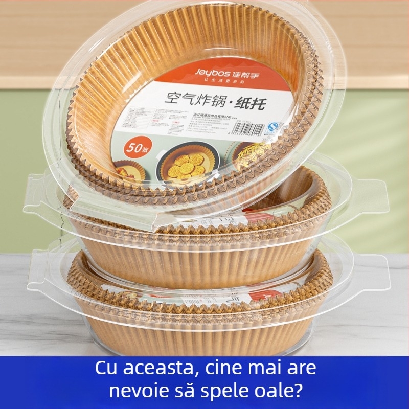 Hârtie de copt pentru friteuză cu aer – marca Binyi; din pulpă de lemn brută; acoperire cu silicon; 36 g/m²; categorie: hârtie de copt