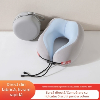 Perna U din spumă cu memorie pentru adulți – pernă minimalistă pentru odihnă la birou, husă din poliester-cotton, greutate 0,5–1,0 kg