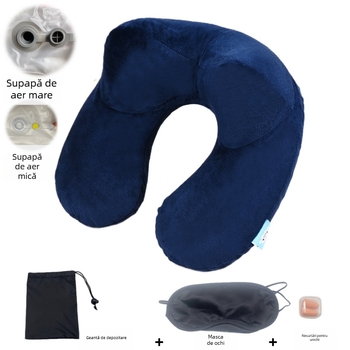 Love of neck pernă gonflabilă U, din PVC, pentru călătorii în mașină — umplere cu aer, pentru adulți, stil modern minimalist