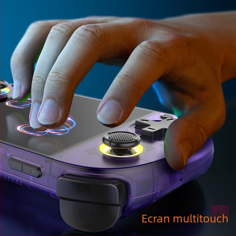 Consolă portabilă retro cu joystick dublu, 64GB memorie, Linux + Android, conectivitate wireless, player video MP4